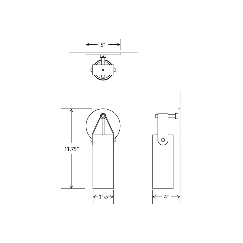 Spero Dimmable Wall Sconce, Black, Black