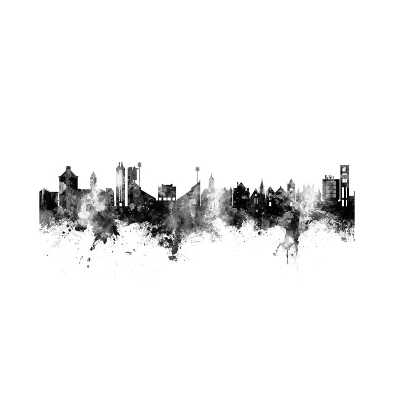 Lawrence Kansas Skyline by Michael Tompsett - 1 Piece Wall Art on Canvas, 66.04cm H x 101.6cm W x 1.91cm D, Wrapped Canvas