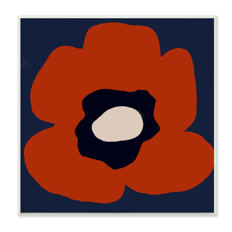 "Bold Red Flower Blossom", formes géométriques modernes, art mural par Deborah Velasquez