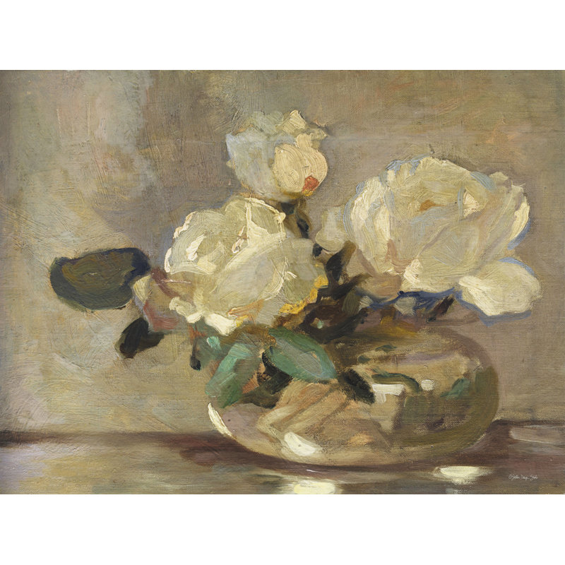 «Jannelle Flowers In Clear Jar Study» sur toile, H 8 po x l 12 po