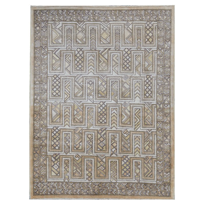Tapis gris de haute qualité noué à la main