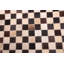 Tapis en cuir de vache brun et ivoire 5 pi 1 po x 5 pi 1 po