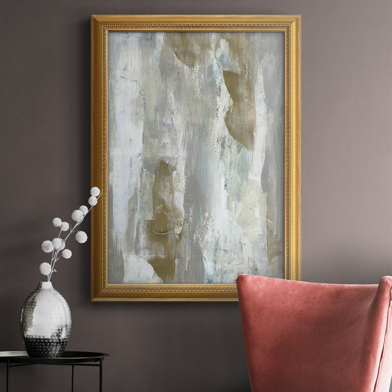 «Textured Neutrals & Gold I», reproduction d'art sur toile encadrée, H 20 po x l 16 po x P 2,5 po