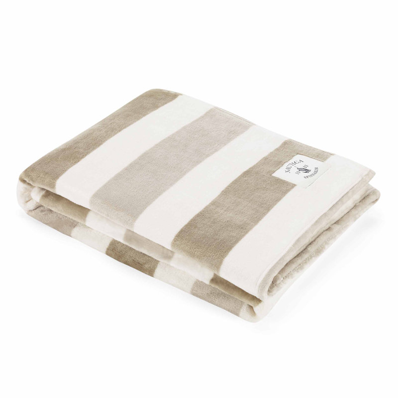 Jeté en peluche ultra doux Nautica, Beige