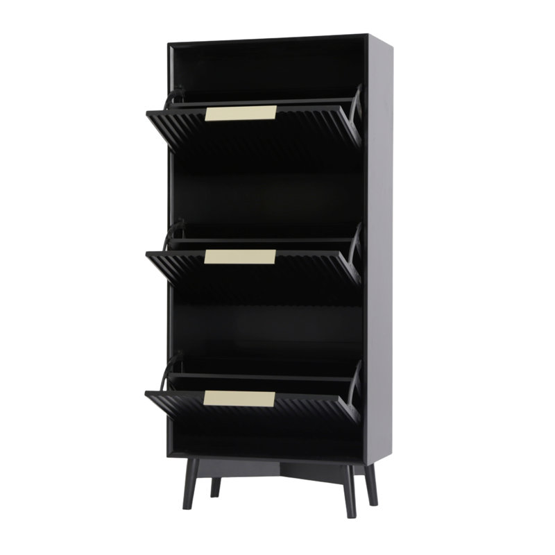 12 Pair Shoe Rack, Black