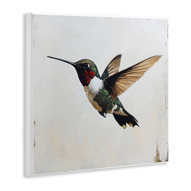 Hummingbird over Distressed Rustic Wall Plaque, design by Creative Studio