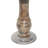 Mango Wood Handmade Turned Gray Side End Accent Table with Brown Mosaic Wood Chip Tabletop