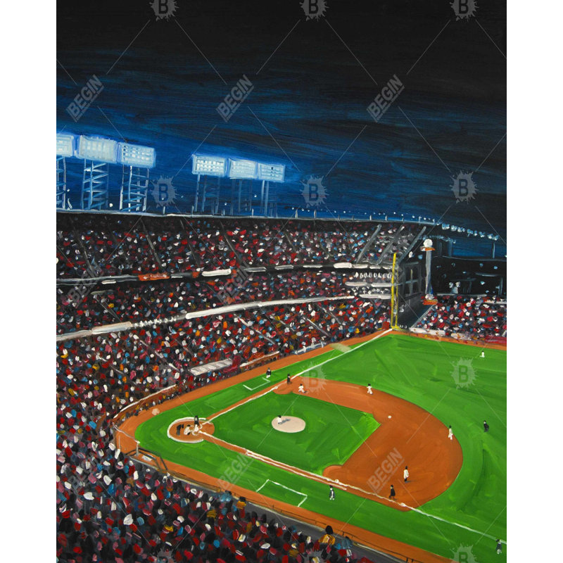 Baseball Game Print On Canvas, H 60 po x l 48 po