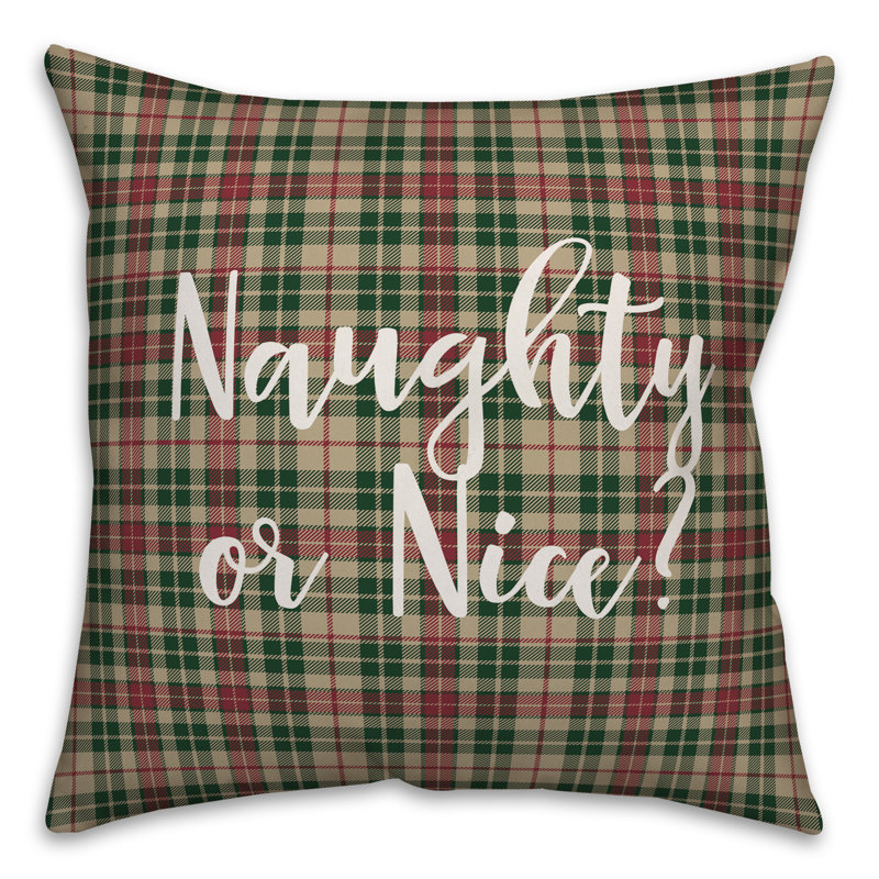  Coussin Naughty or Nice in Tartan, Coussin décoratif