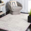 Tapis viscose rose / crème