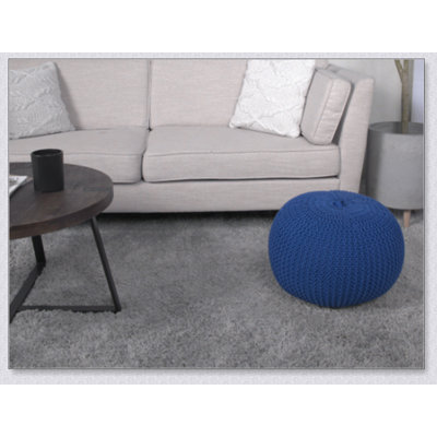 Pouf rond en coton Bordeaux, tabouret polyvalent et élégant pour le confort et la décoration