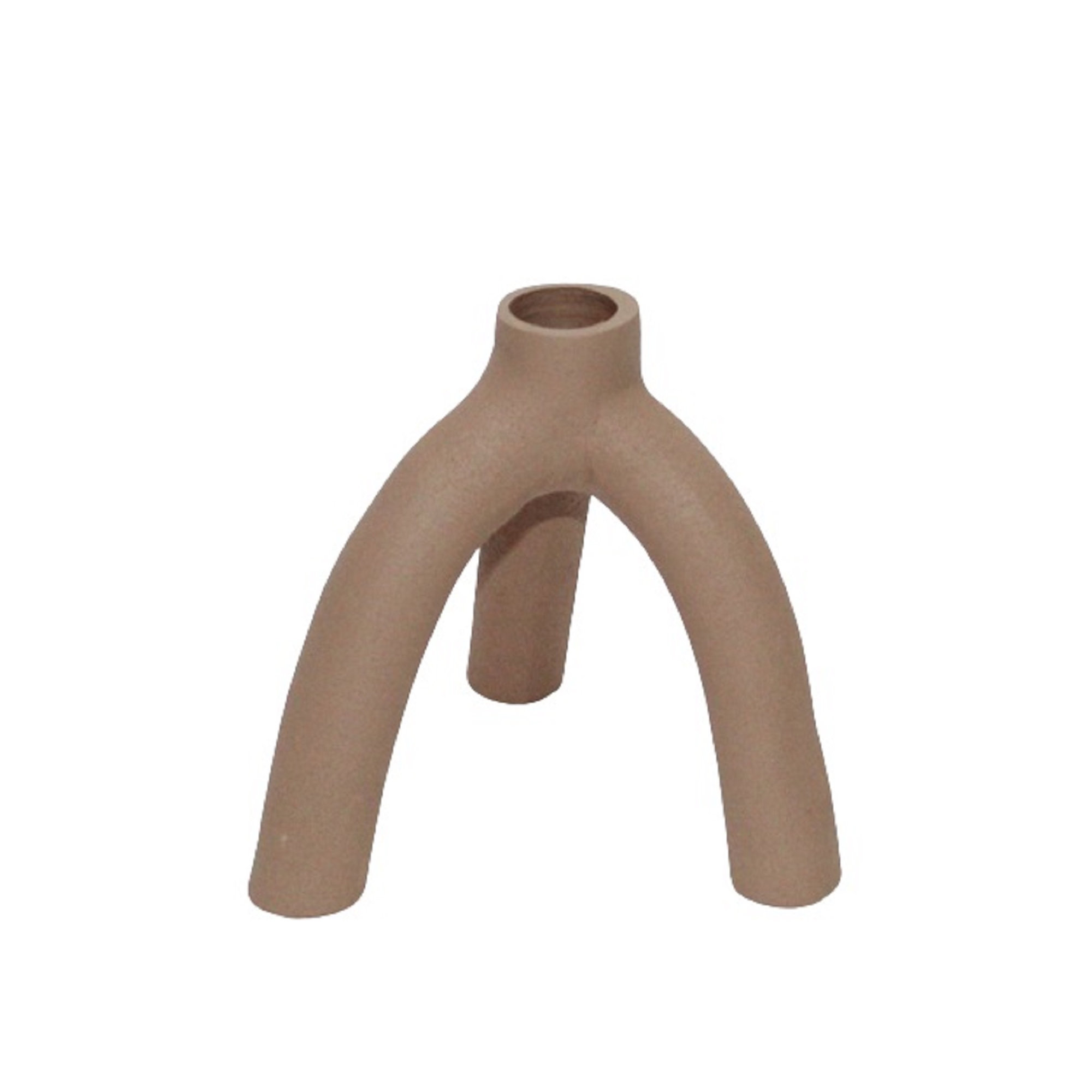 Asira Lg. Aluminium Candleholder, 5" H x 5" W x 4.5" D, Light Brown