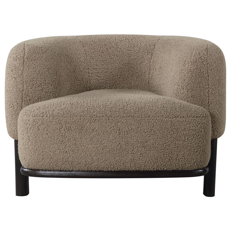 Kendricks Upholstered Barrel Back Accent Chair Mushroom, Brown Polyester, Black