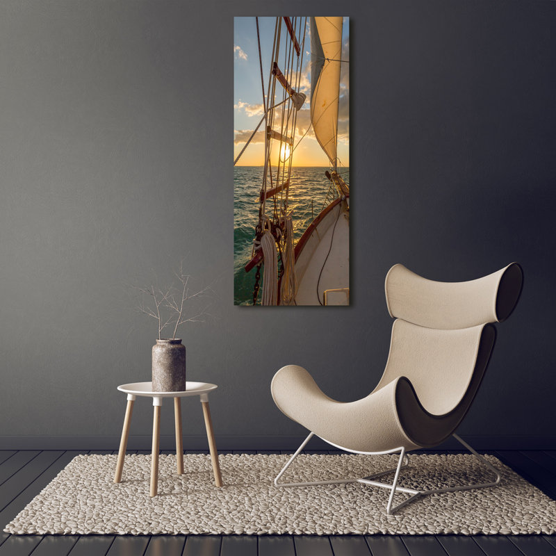 Yacht On The Sea - Wrapped Canvas Print
