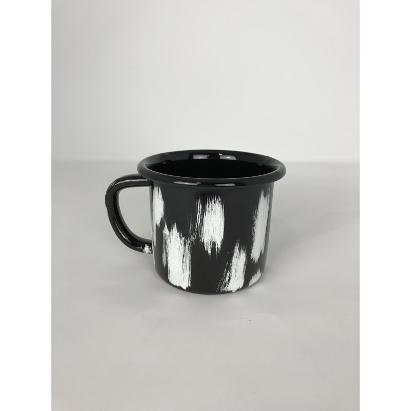 Murcia Enamelware Mug, Black/White