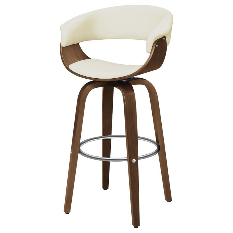 Tabouret de bar pivotant Écru, Beige