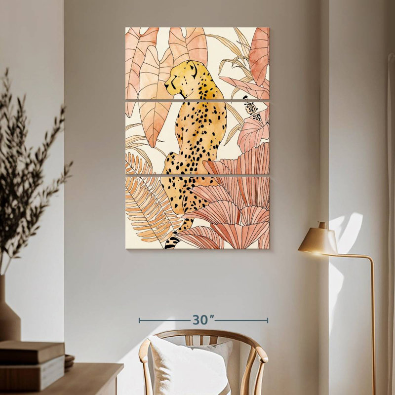 Brampt Blush Cheetah I, 65" H x 42" W