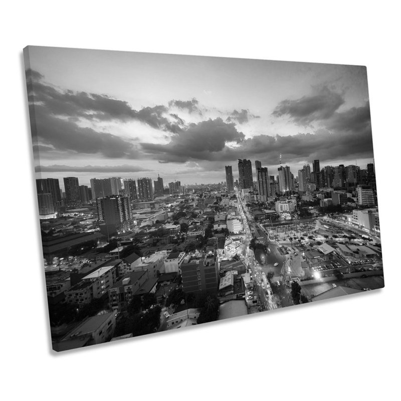 Manila Philippines Asia Skyline - Wrapped Canvas Print, 40.6cm H x 61cm W x 2cm D