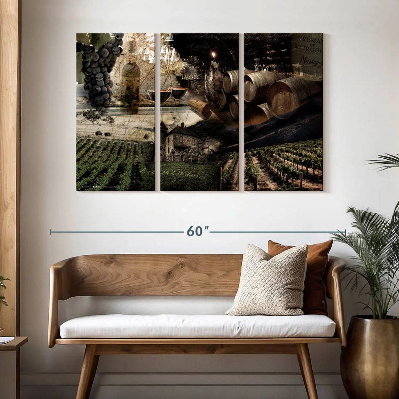 Yarlin Collage Wine, 32" H x 50" W