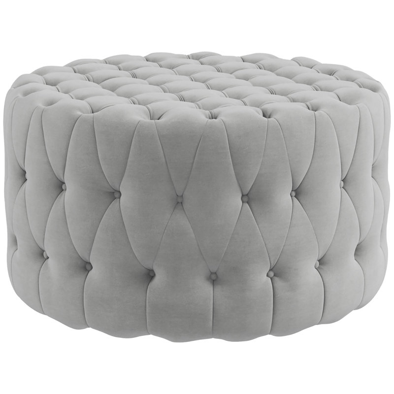 Homcom Button Tufted Ottoman Foot Stool With Velvet