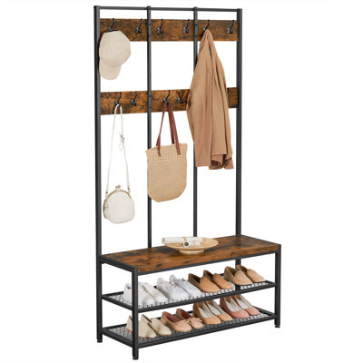 Alper Hall Tree 100cm Wide with Bench and Shoe Storage