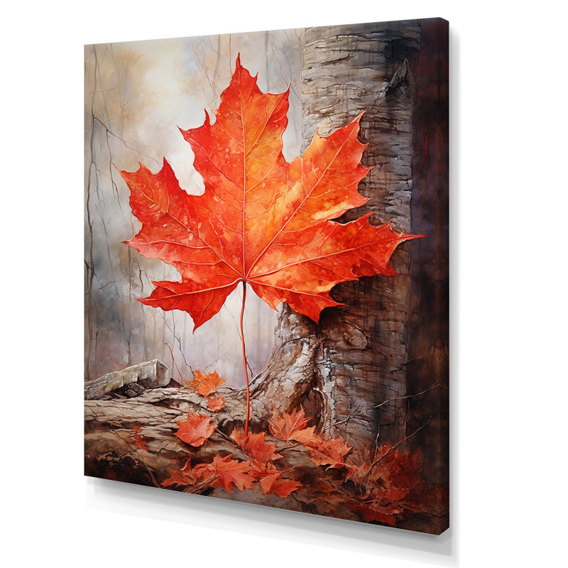 «Maples Mark Autumn Red I» sur toile, H 40 po x l 30 po x P 1,5 po, Toile tendue