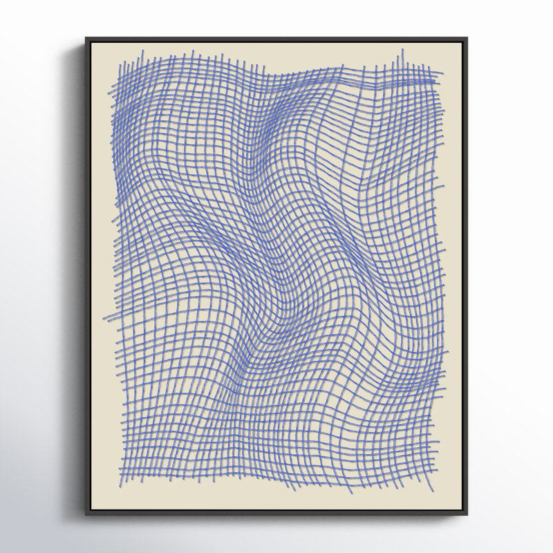 Netting 3 by Jacques Pilon, Black Single Structure Framed Canvas, 20" H x 16" W x 1.25" D