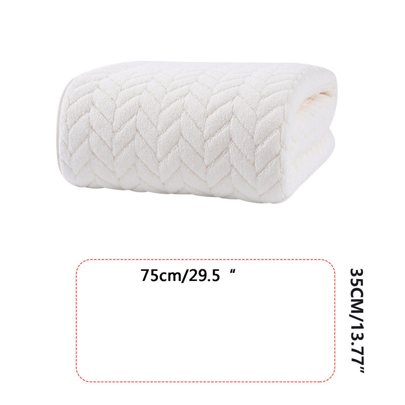1 serviette de bain en velours pour adulte à usage quotidien à la maison, Blanc