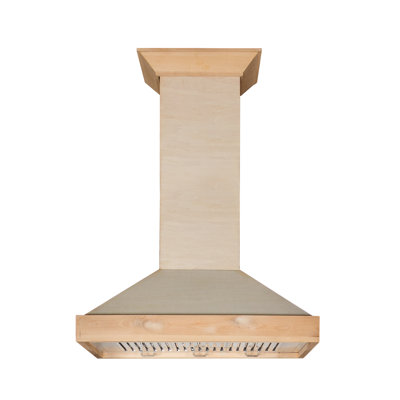 ZLINE 36 in. Convertible Vent Wooden Wall Mount Range Hood in Walnut