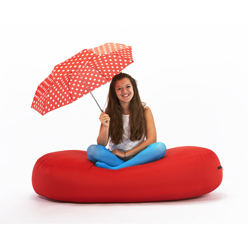 Polyester Outdoor Friendly Refillable Bean Bag Sofa, Red