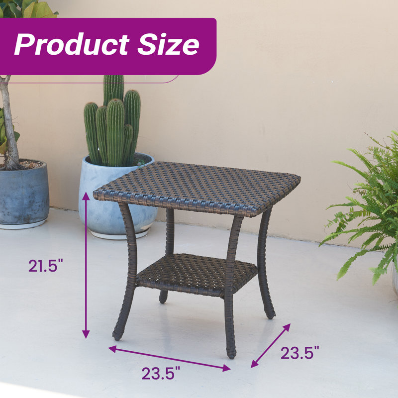 Table d'appoint Highfield Rattan, Brun