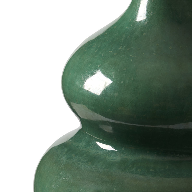 Maila Lamp With Shade 16-Inch White Linen, With Gold, Basil Green