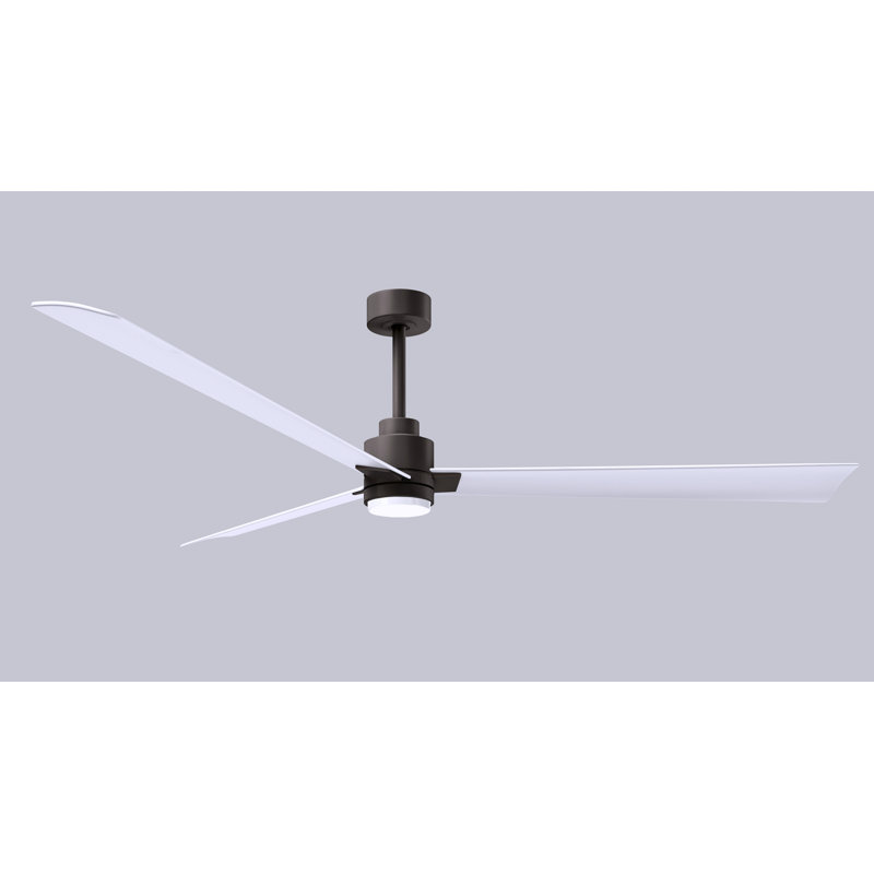 Ventilateur de plafond Alessandra, Blanc mat, Bronze texturé, 72"