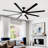 84 In Super Large Black Ceiling Fan With Remote Control