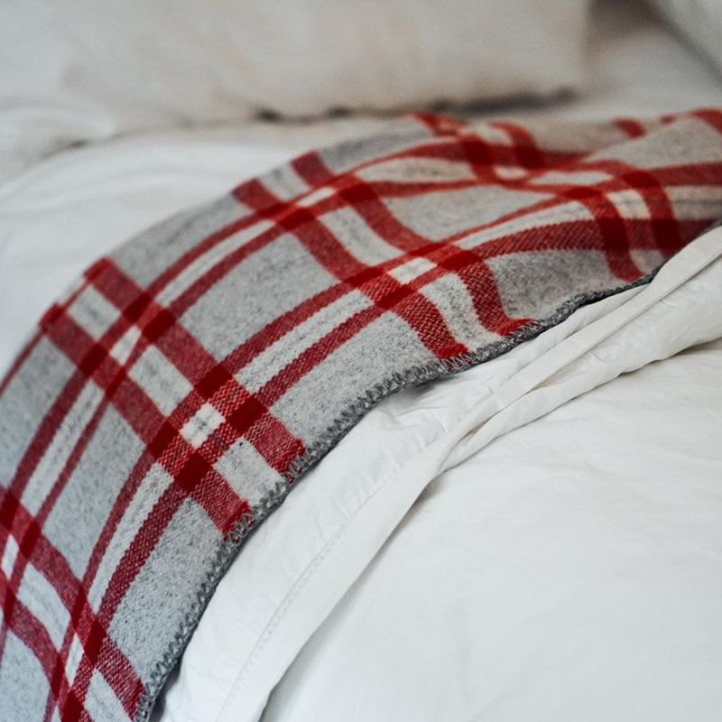 Hand Woven Blanket, Red, 80" x 96"