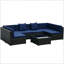 Modern Patio Sofas, Steel Frame Rattan Set, Comfortable Outdoor Lounge
