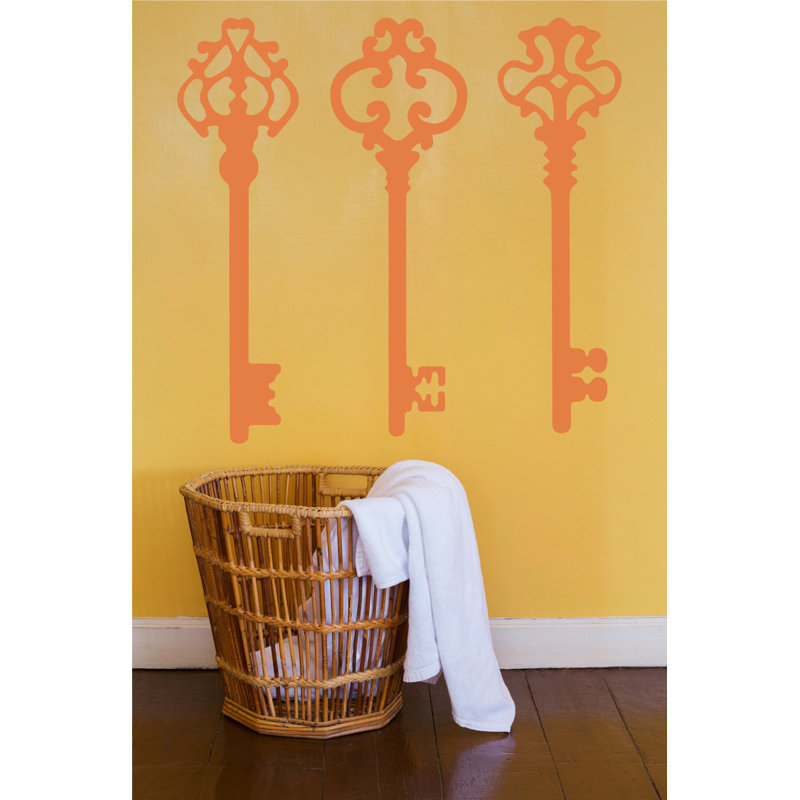 Décalcomanie murale clés squelettes, H 45 po x l 46 po x P 0,01 po, Kaki
