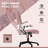 Pink 6 Point Vibrating Massage Office Chair, With Heat, Velvet High Back Executive Office Chair, With Reclining Backrest, Padded Armrests And Remote