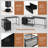 Marayah L-Shaped Steel Computer Desk with Built-In Electrical Outlet-390267883
