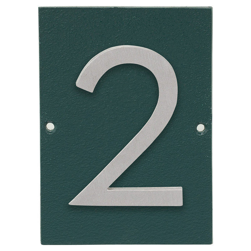 Plaque murale rectangulaire, Vert chasseur / aluminium brossé, Oui