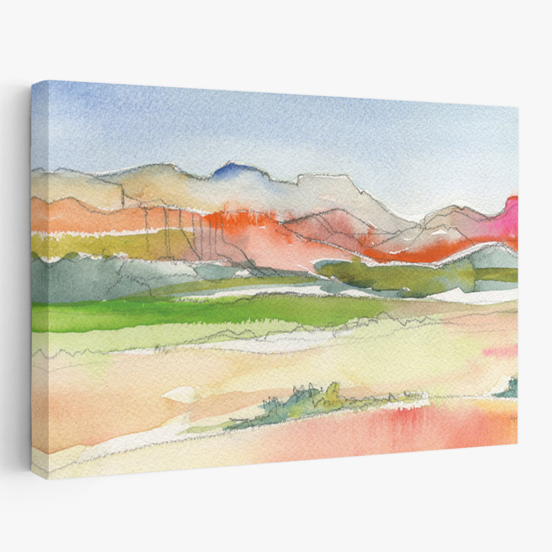 Contemporain et paysage de désert bohémien I, H 60 po x l 40 po