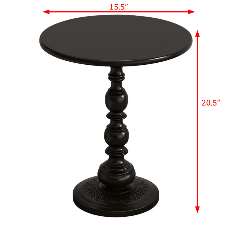 Areeba Iron Top End Table, Black