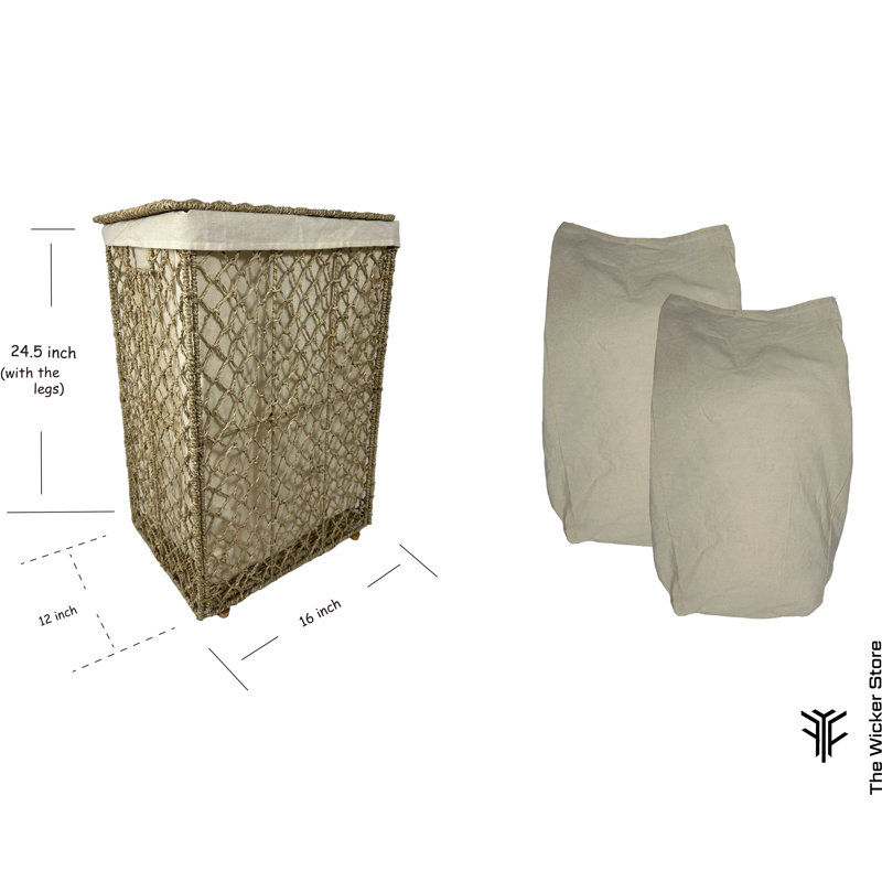 Foldable Natural Seagrass Laundry Basket