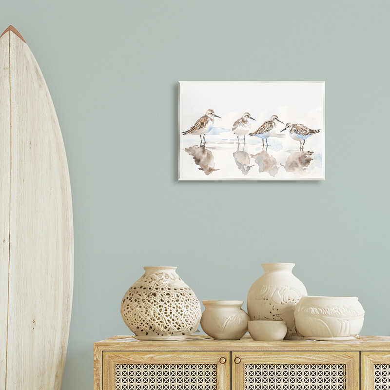«Sandpipers Shore Reflection» par Petal Prints Design, H 13 po x l 19 po