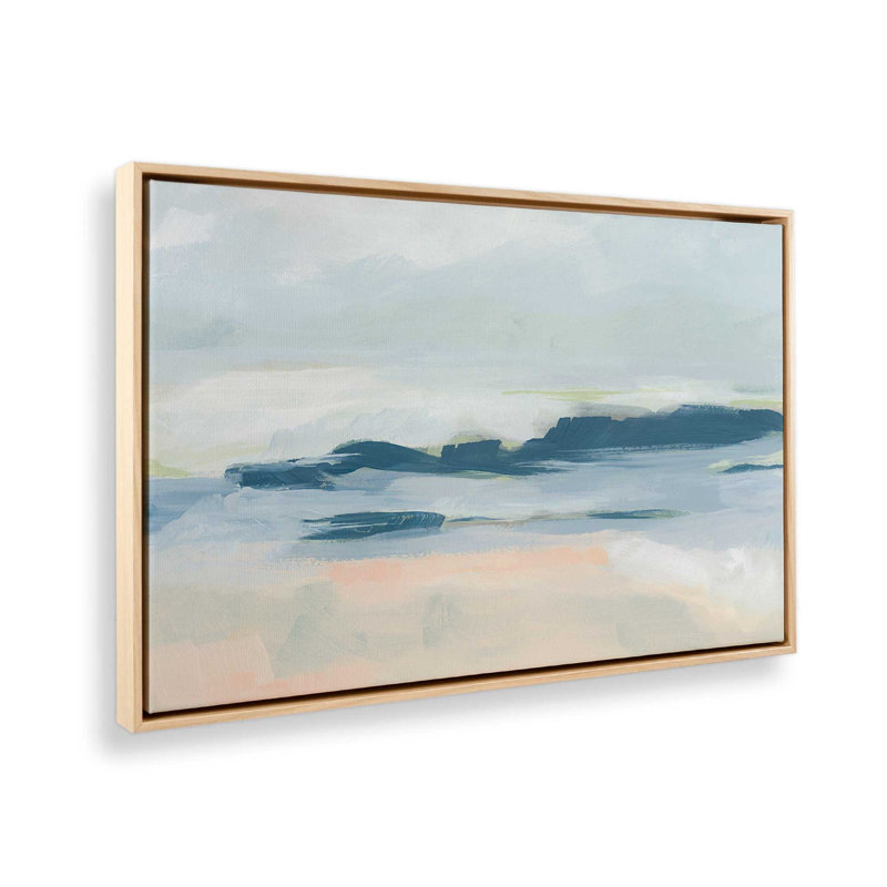 Impression sur toile Soft Coastal Layers II, H 32,75 po x l 48,75 po x P 1,75 po, Cadre américain en érable flottant, 1