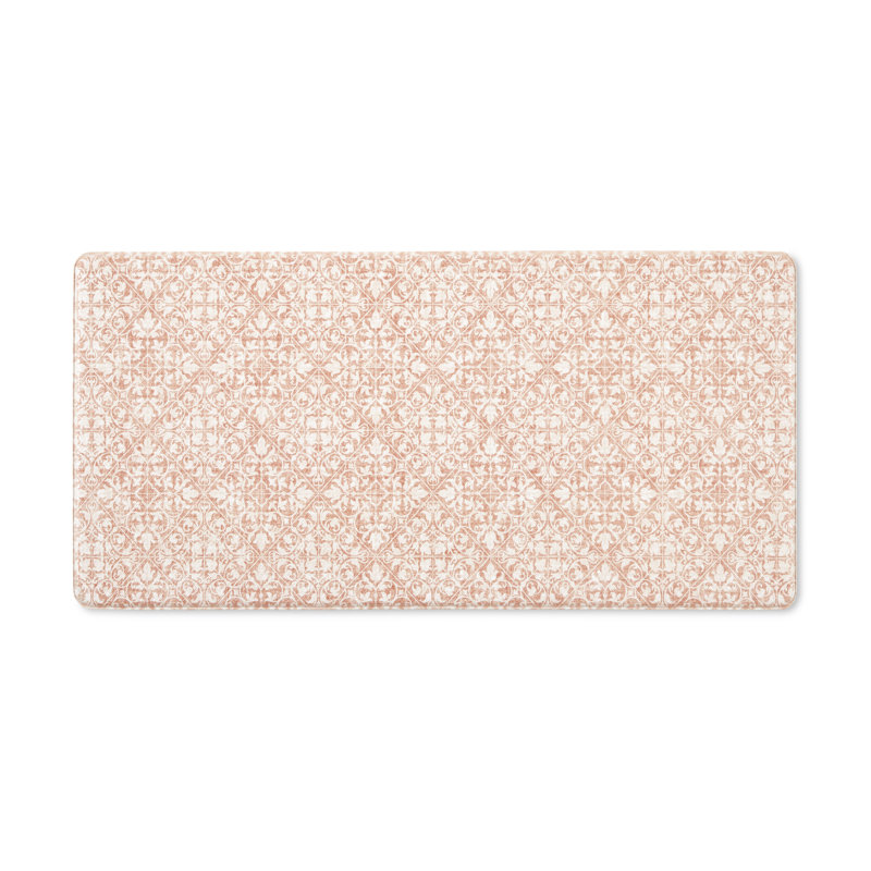 Rust Geometric Memory Foam Anti-Fatigue Runner Mat
