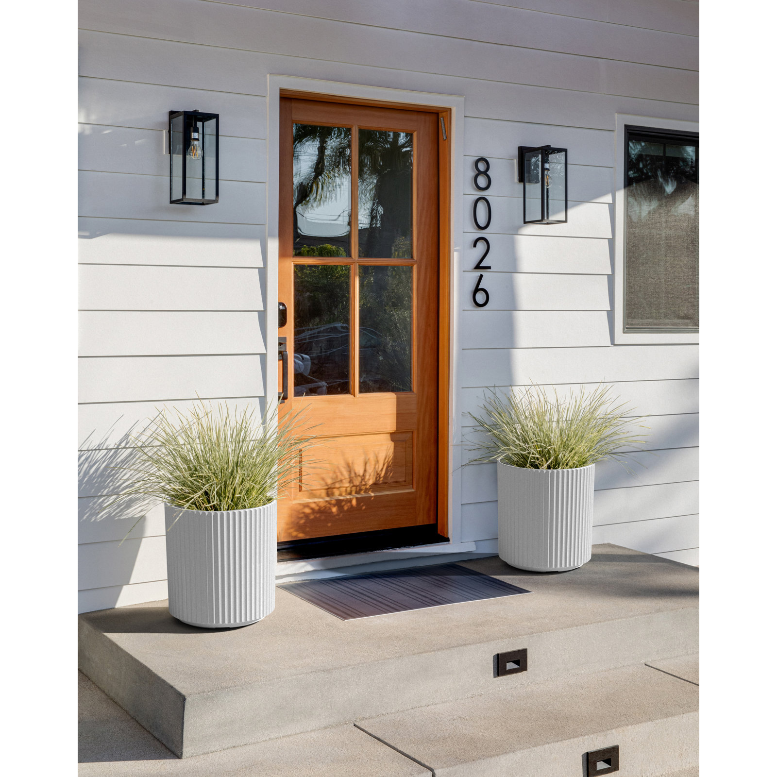 Demi Series Round Planter, 2, White, 19.75" H x 18.5" W x 18.5" D