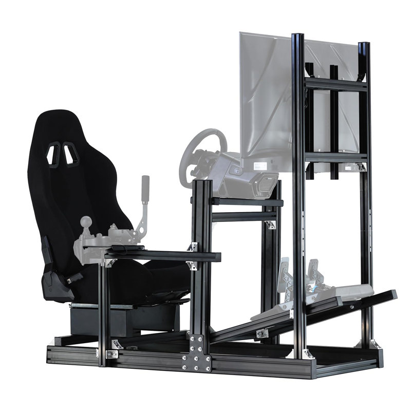 Anman  F1 Racing Simulator Cockpit with Seat & TV Stand Fit G920 Ergonomic PC & Racing Game Chair