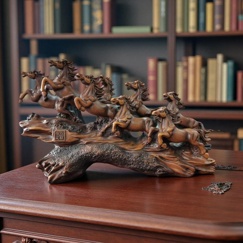 Resin Sculpture Eight Running Horses Statue
