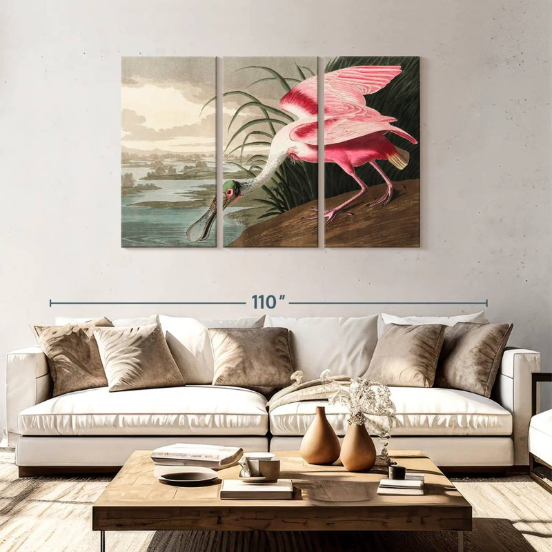 Roseate Spoonbill, 48" H x 74" W